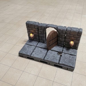 Elec~Terrain 4x2 PowerBlock stone wall tile - LED lighting - for Tabletop Games