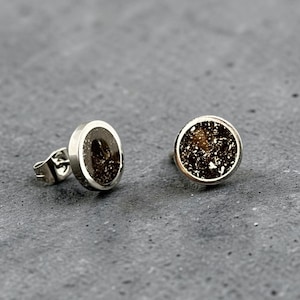 Authentic Meteorite Dust Earrings - Stainless Steel