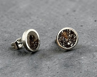 Authentic Meteorite Dust Earrings - Stainless Steel