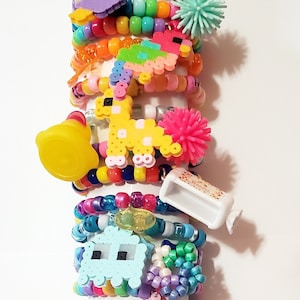 Random or Custom Mystery Kandi Charm Single Bracelets Grab Bag