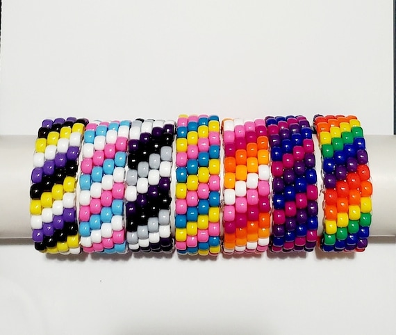 LGBTQ Pride Kandi Bracelet Cuffs Etsy UK