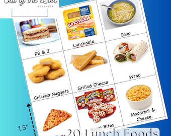 Lunch Food Picture Communication Cards