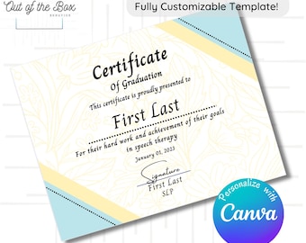 Therapy Graduation Diploma to Celebrate client success and achievement