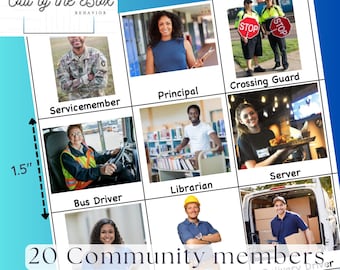 Community Members Picture Communication Card for special education teacher, therapist, autism mom or dad, or special needs