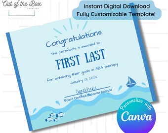 Watch them set sail with this Therapy Graduation Diploma to Celebrate client success and achievement- perfect for Therapists or Teachers!