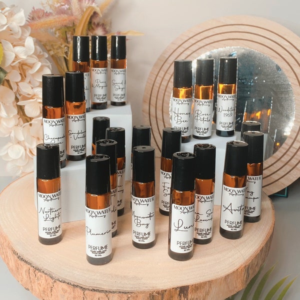 ROLLER BALL Perfume Oils | Handmade | Moon Water & Essential Oils | Minimalist | Artisan | Gifts For Her|  Perfume Oil | Unique Scents