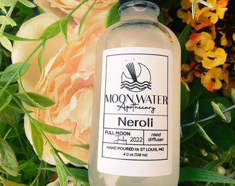 Neroli | Handmade Artisan Reed Diffuser | Charged Moon Water | Home Fragrance | Floral Scent | Relaxing Bath Aromatherapy Gift