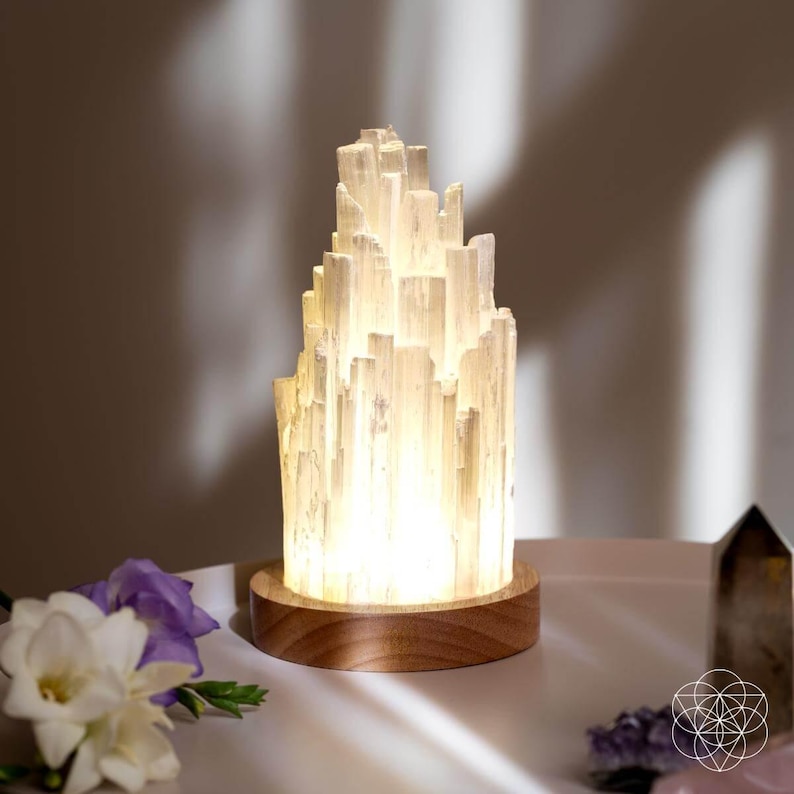 Selenite Crystal Lamp – 3lb Natural Energy Clearing Light | Remote Control Healing Glow | Luxury Spiritual Decor from Morocco Bild 6