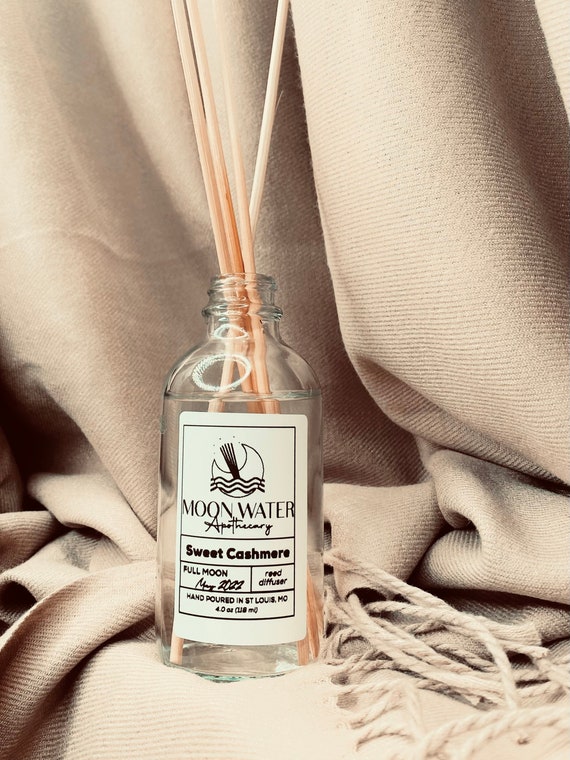 SWEET CASHMERE Handmade Reed Diffuser REAL Moon Water & Essential