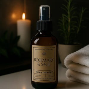 ROSEMARY & SAGE - Room Spray – Herbal Aromatherapy Moon Water Infused | Fresh Clean Earthy | Housewarming Gifts | Him Her | Spa Unique