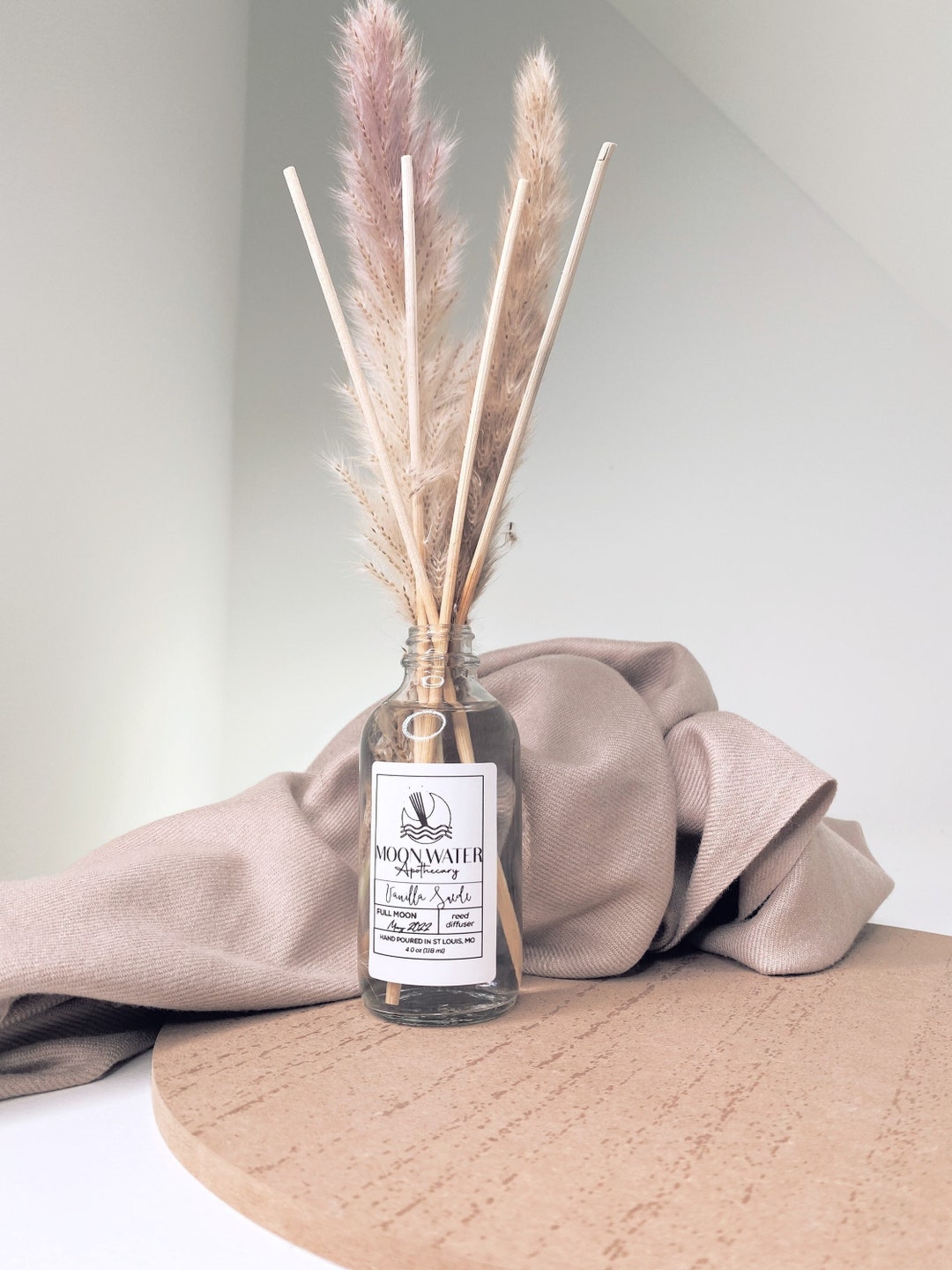 SWEET CASHMERE Handmade Reed Diffuser REAL Moon Water & Essential
