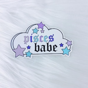 Pisces Zodiac Waterproof Vinyl Sticker – Pastel Decal for Laptop, Journal & Water Bottle | Astrology | Tarot Metaphysical | Witch Hippie
