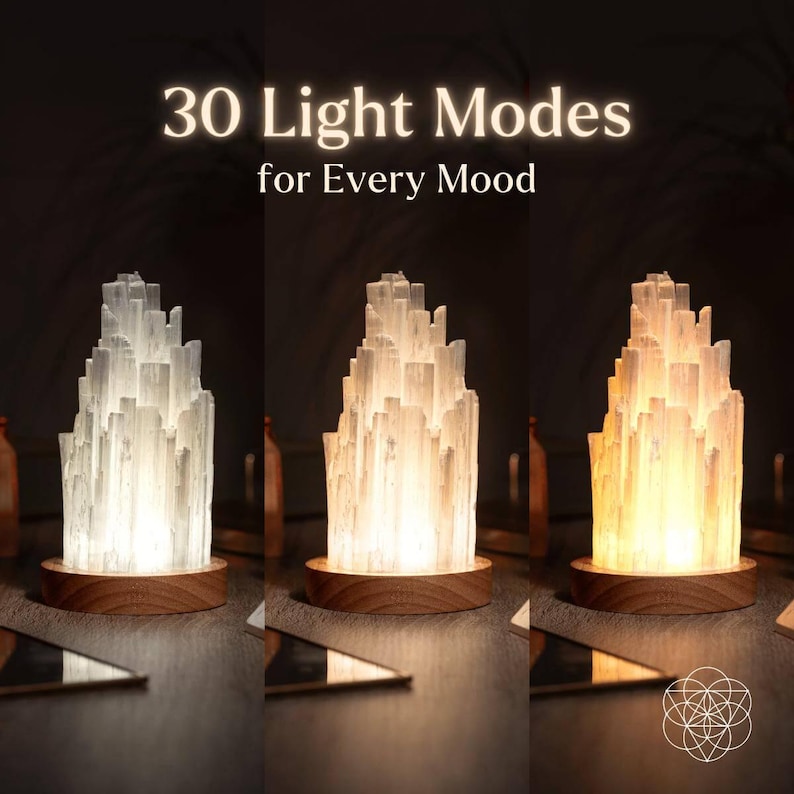 Selenite Crystal Lamp – 3lb Natural Energy Clearing Light | Remote Control Healing Glow | Luxury Spiritual Decor from Morocco Bild 1