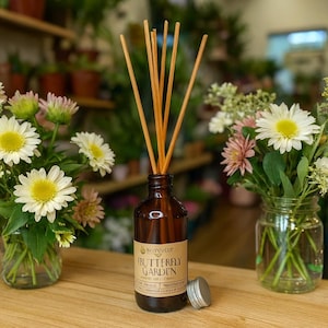 Butterfly Garden Reed Diffuser – Wildflower Aromatherapy Fresh Garden Vibes Moon Water Infused Natural Floral Room Spray Essential Oil Gift