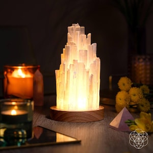 Selenite Crystal Lamp – 3lb Natural Energy Clearing Light | Remote Control Healing Glow | Luxury Spiritual Decor from Morocco Bild 4