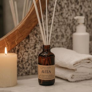 REED DIFFUSER {AVITA} – Spa Like Scent | Clean Herbal Lavender Eucalyptus Ylang Ylang | Home Fragrance | Spa-Inspired Gift | Aveda Relaxing