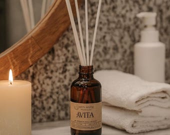 REED DIFFUSER {AVITA} – Spa Like Scent | Clean Herbal Lavender Eucalyptus Ylang Ylang | Home Fragrance | Spa-Inspired Gift | Aveda Relaxing