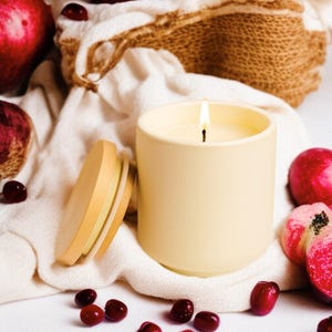 POMEGRANATE CIDER - Fall Candle | Cranberry Pomegranate Cinnamon | Organic Soy Candle – Long Lasting Festive Autumn Scent – Cozy Fall Candle
