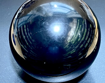 9+ lb Karelian Shungite Sphere – Extra Large 6" Black Crystal Ball, High Grade Mineral Specimen, Rare Collector Display & Premium Stone