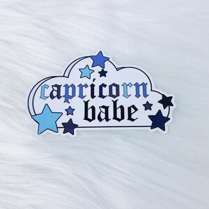 Capricorn Zodiac Waterproof Vinyl Sticker – Pastel Decal for Laptop, Journal & Water Bottle | Astrology | Tarot Metaphysical | Witch Hippie