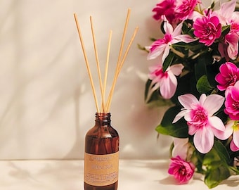 Plumeria Reed Diffuser – Hawaiian Floral Home Scent | Aloha Aromatherapy | Tropical Room Diffuser