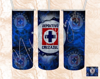 Cruz Azul Tumbler Wrap: Mexican Soccer Team PNG (Digital Download)