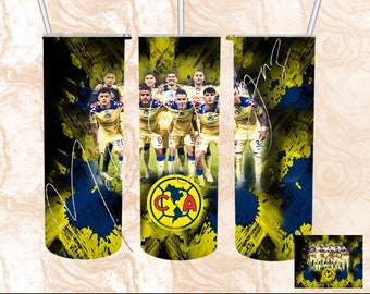 Club America タンブラーラップ：メキシコサッカーチーム PNG（デジタルダウンロード）