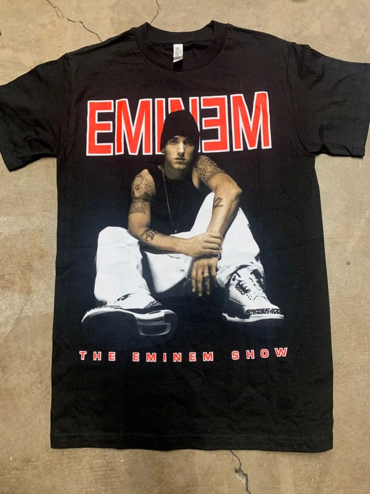 Discover Slim Shady Eminem Show on Black Cotton T-Shirt