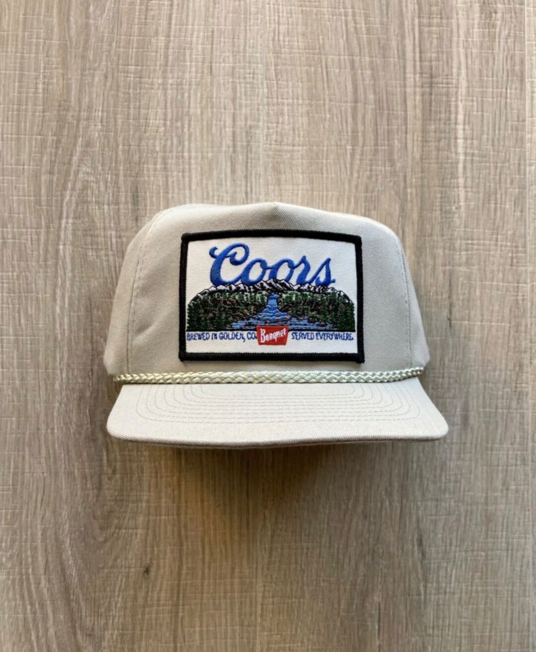 Original Coors Banquet Landscape Patch on Beige Rope Hat With Snapback Etsy