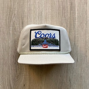 Original Coors Banquet Landscape Patch on Beige Rope Hat with SnapBack