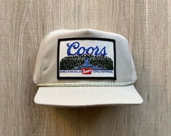 Original Coors Banquet Landscape Patch on Beige Rope Hat with SnapBack