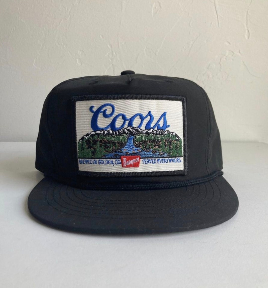 Original Coors Banquet Landscape Patch on Black Rope Hat With Snapback Etsy