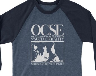 Organización de Cartógrafos para la Igualdad Social - Camiseta de béisbol de manga 3/4 - Camiseta de fanático de West Wing