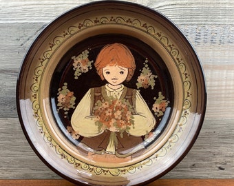 Vintage Rheinfelden Swiss Plate: Handmade Folk Art Wall Decor, Swiss Studio Pottery