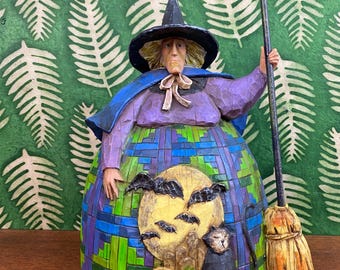 Figura de bruja de Jim Shore Heartwood Creek "Que comience la magia", decoración de Halloween