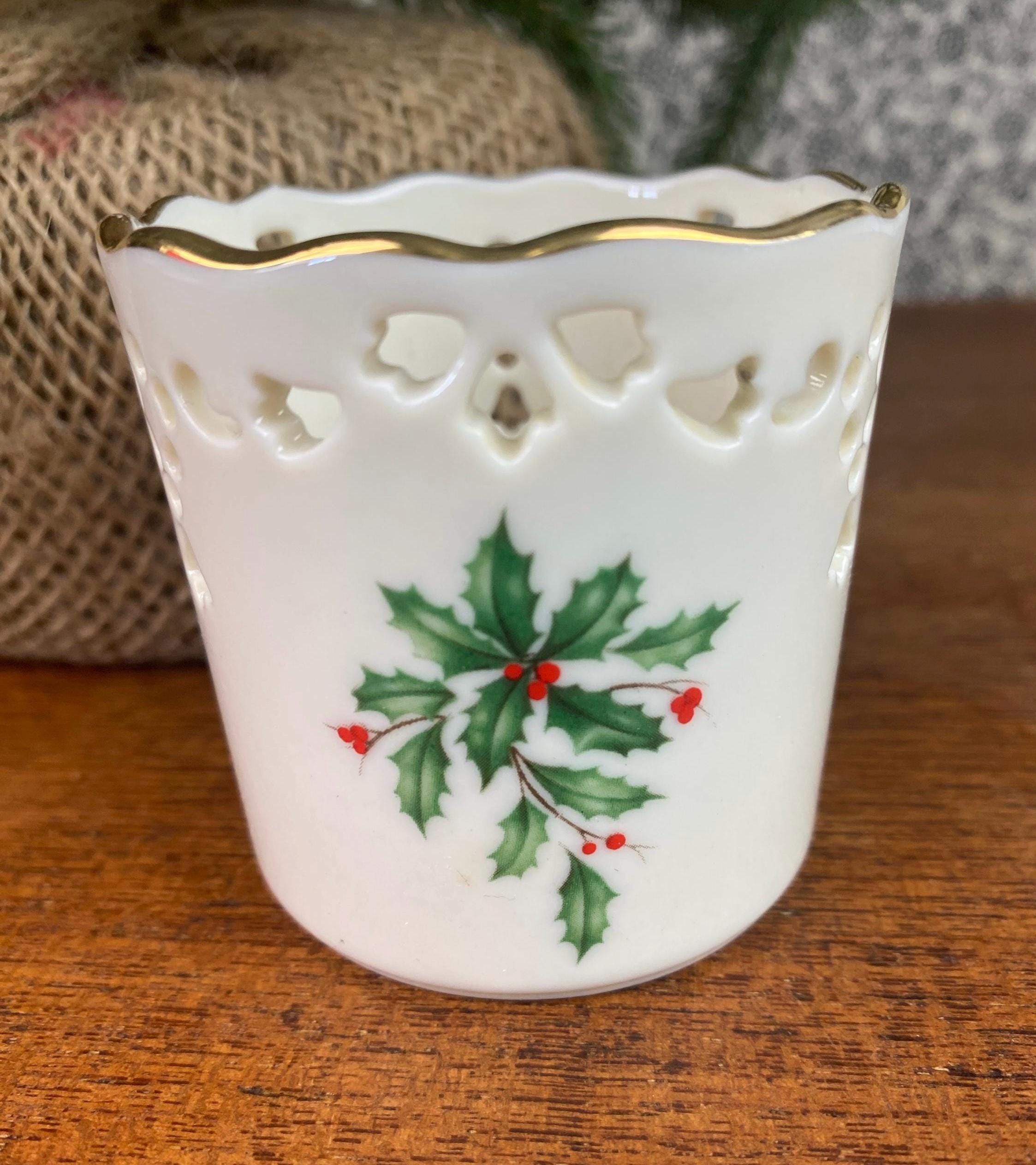 Lenox Holiday Pierced Votive Candle Holder, Lenox Christmas China