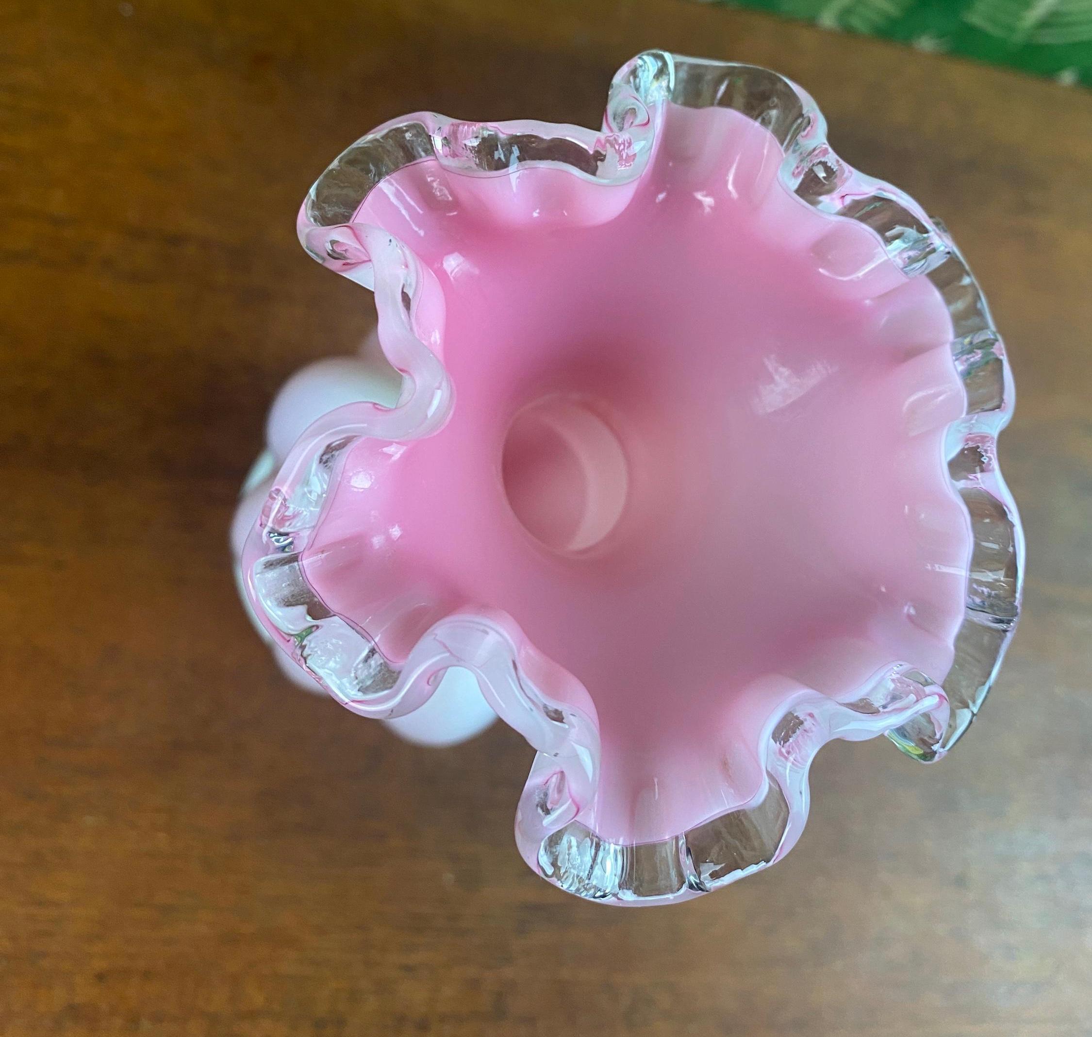フェントン ピンク オーバーレイ メロン 花瓶 - Etsy 日本