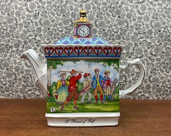 Tetera James Sadler & Sons. Una ronda de campeonatos de golf. Staffordshire Vintage UK.
