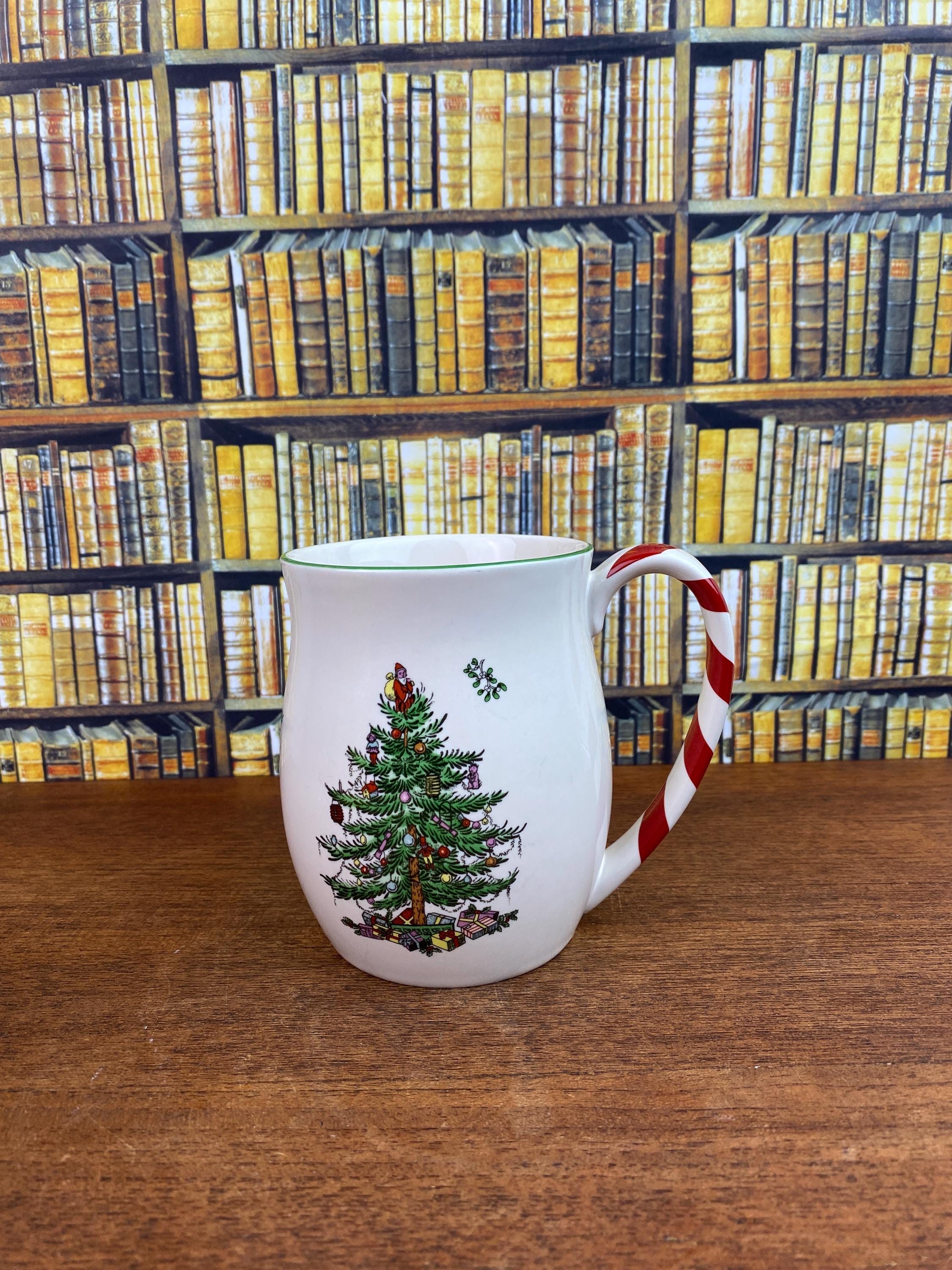 Spode Christmas Tree Coffee Mug: Peppermint Candy Cane Handle - Etsy
