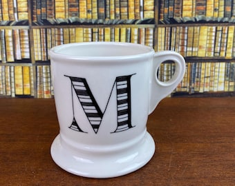 Anthropologie Monogram Mug: Letter M Shaving Cup Style, Vintage Coffee Cup