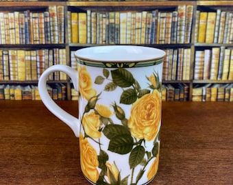 Taza de rosas amarillas de Royal Canterbury / Taza de porcelana fina /