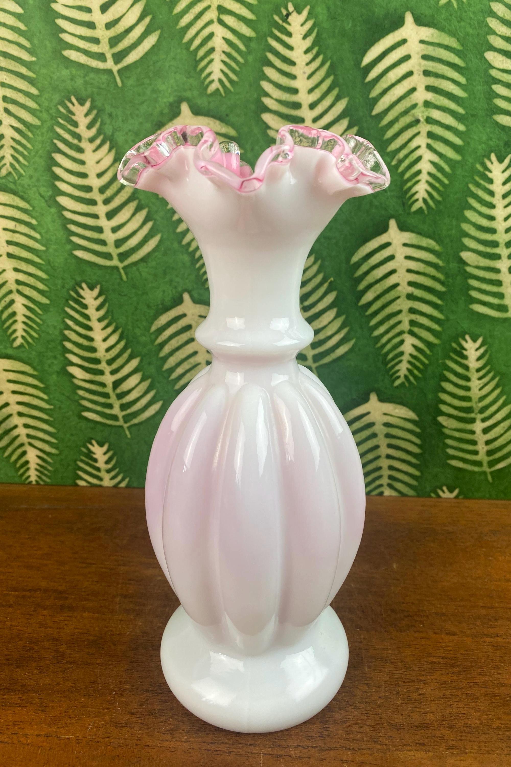 フェントン ピンク オーバーレイ メロン 花瓶 - Etsy 日本