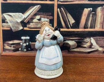 Vintage Fitz & Floyd handbemalte Ma Bell Keramikglocken