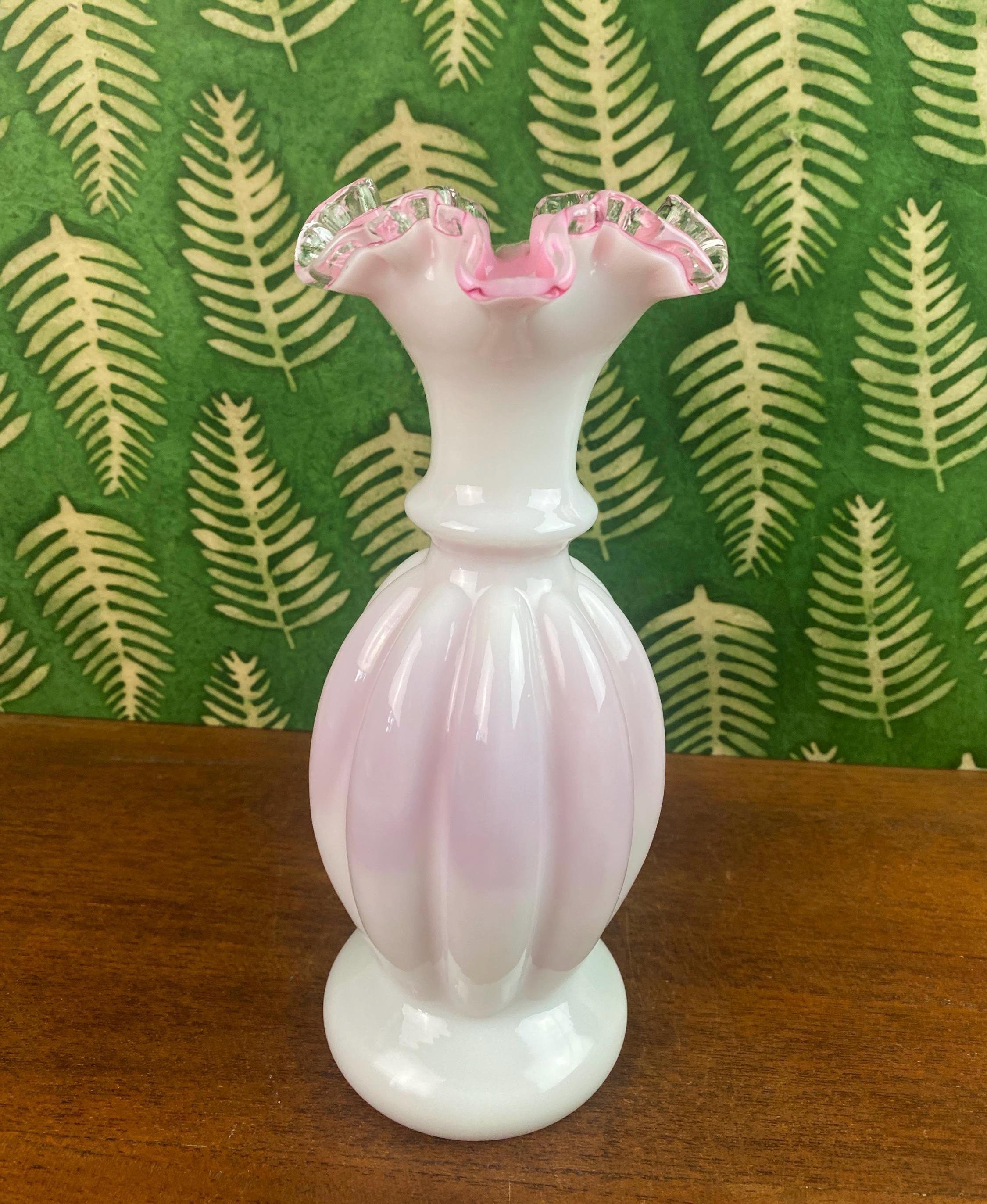 フェントン ピンク オーバーレイ メロン 花瓶 - Etsy 日本