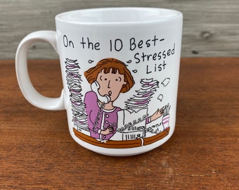 Taza vintage "Estresado": Regalo con humor para la oficina