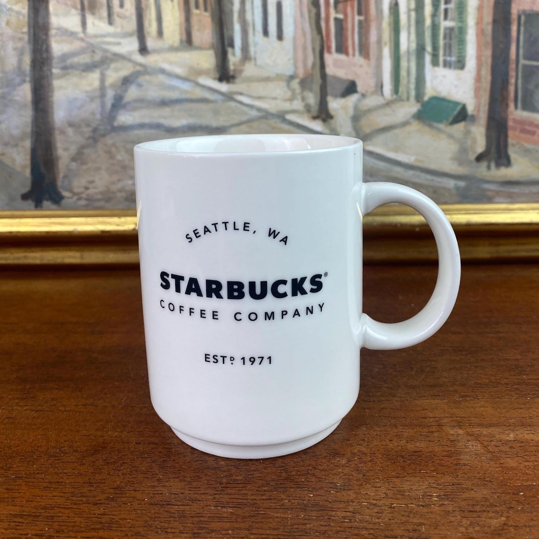 Vintage Starbucks ESTD 1971 Starbucks Coffee Co Barista White With Black  Lettering Mug - Etsy