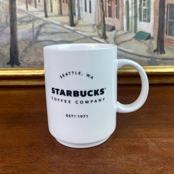 Vintage Starbucks ESTD 1971 Starbucks Coffee Co Barista White With Black  Lettering Mug - Etsy