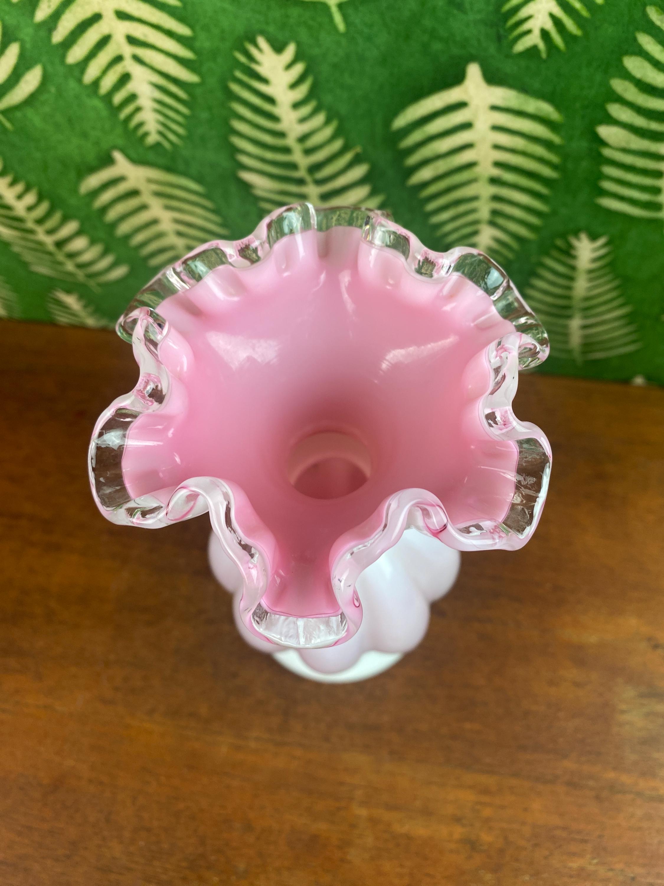 フェントン ピンク オーバーレイ メロン 花瓶 - Etsy 日本