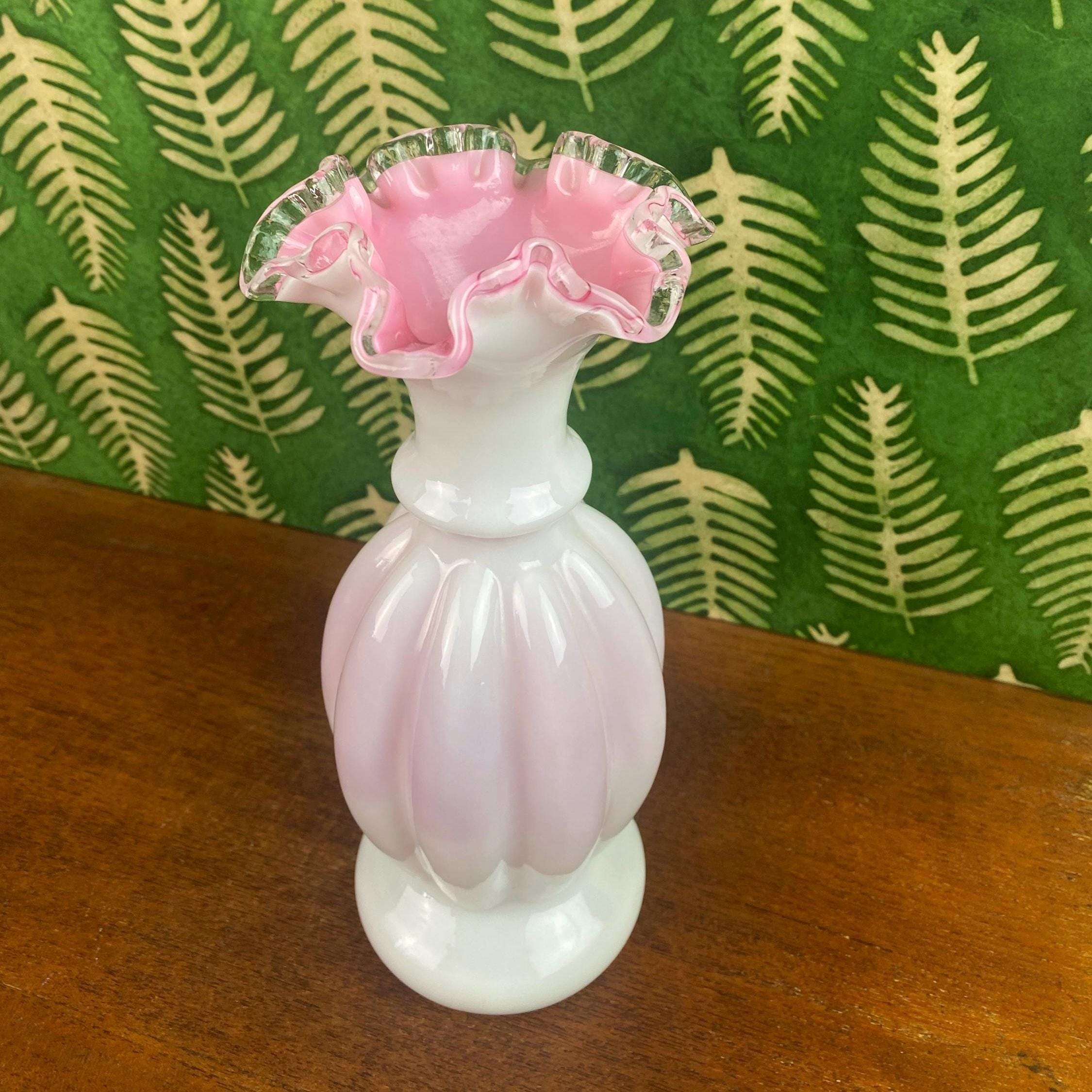 フェントン ピンク オーバーレイ メロン 花瓶 - Etsy 日本
