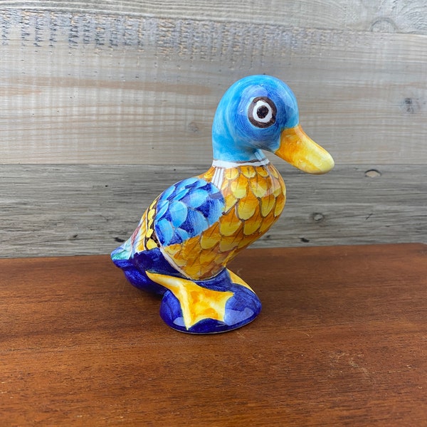Hand Painted Melior Ceramic Pottery Duck, Duck Figurine